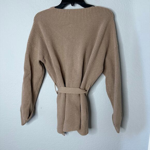 L'ACADEMIE Kori Wrap Sweater in Taupe - Picture 2 of 5